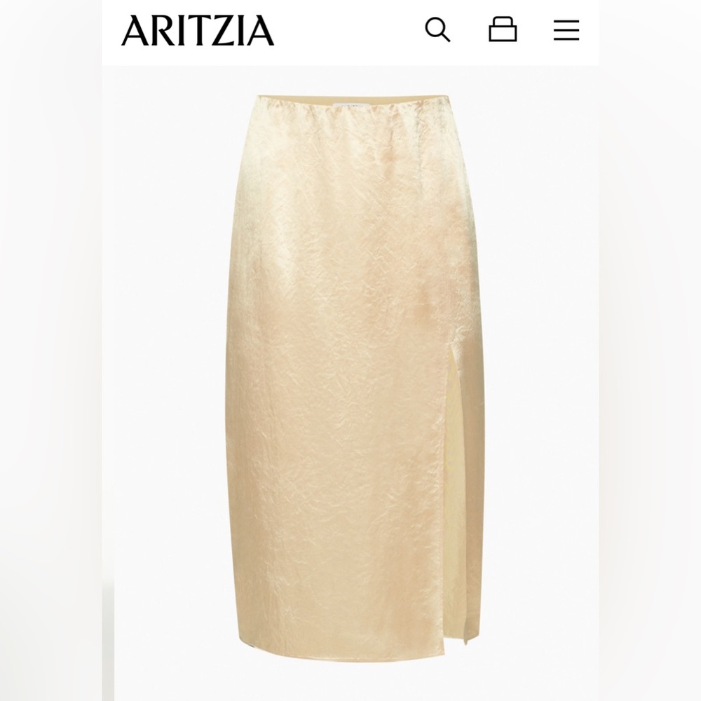 Aritzia Cream Pencil Skirt - Picture 2 of 6